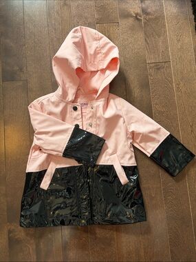 Urban Republic Pink and Black Color Girls Raincoat Barbie style